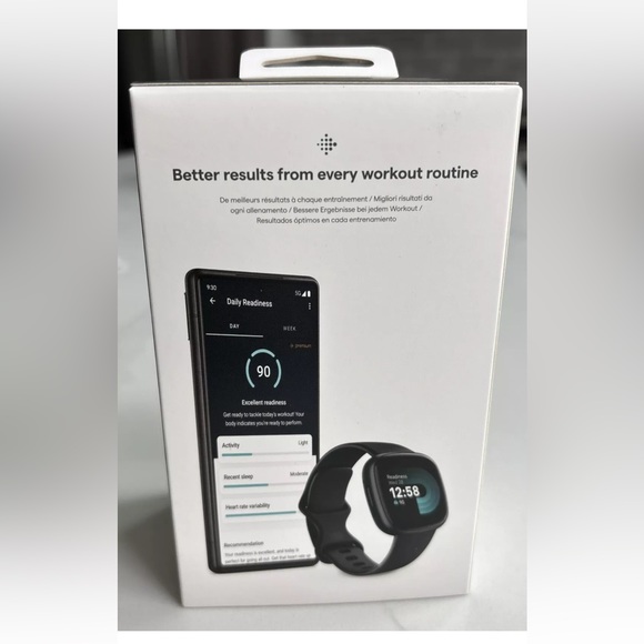 Fitbit Versa 4 Fitness Smart Watch Black Graphite New Factory Sealed By Google - Picture 4 of 6